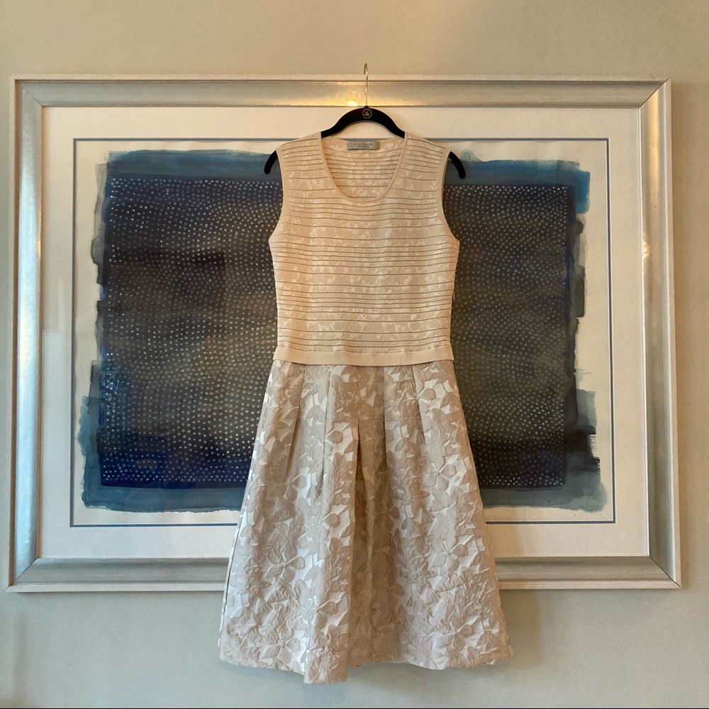 D. Exterior $495 “Matelasse” A-line Dress